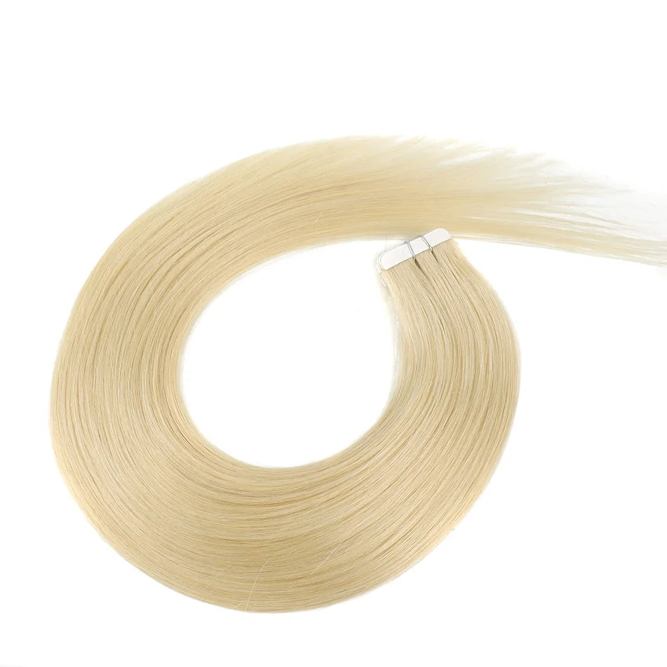 BHF Tape In Hair Extensions Human Hair 20pcs/Pack European Remy Straight Invisible Tape Ins Adhensive 100% Human Hair For Salon