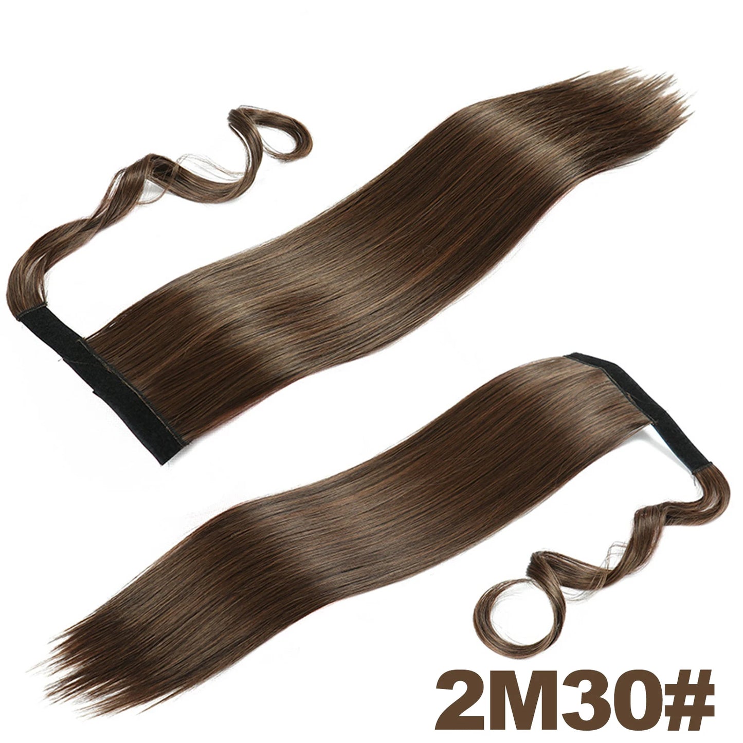 Straight Long Ponytail Extensions 22inch Natural Black Wrap Around Synthetic Hair Piece Pony Tail Hair Hairpieces for Women Girl