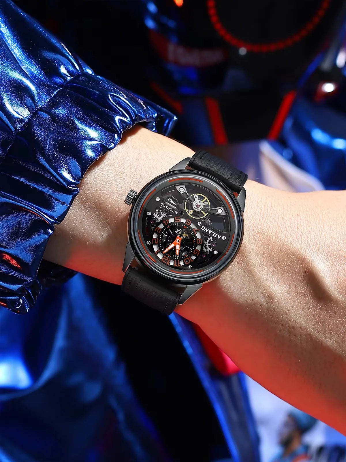 Ailang new automatic mechanical men's watch waterproof skeleton tourbillon luminous fashion men's watch