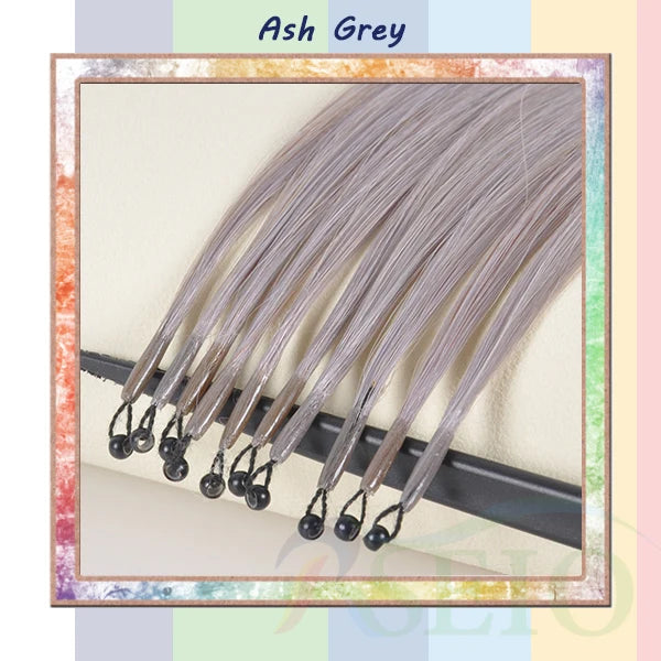 RESIO Color  8D Tip Hair Extensions 100% Real Human Hair Microbeads Extensions Color Purple Blue Pink Gray 18-20inch 0.5g/Strand
