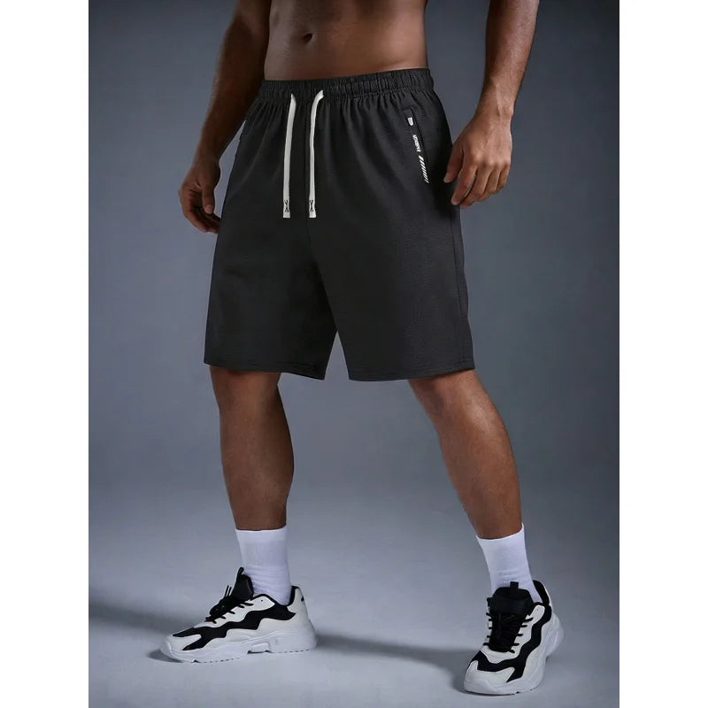 Summer Men's Clothes Basketball Shorts Ice Silk Stretch Running Pants Y2k Clothing Male Sports Man Sneakers Gym Short Anime Sea