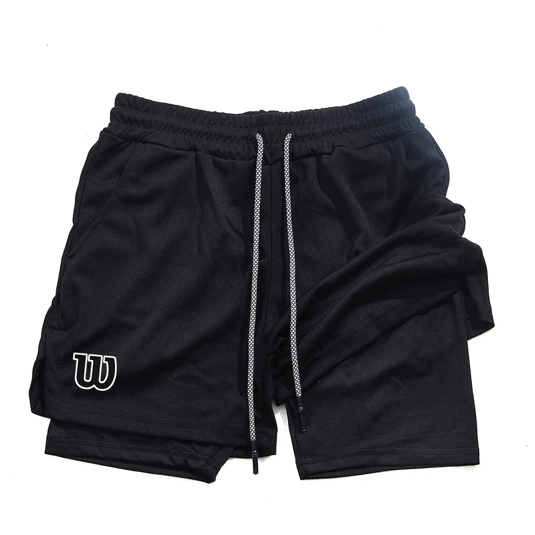 2026 New Men's Sports Shorts Summer Shorts Breathable Tennis Jogging Double-Layer Shorts Fast Drying Badminton Shorts