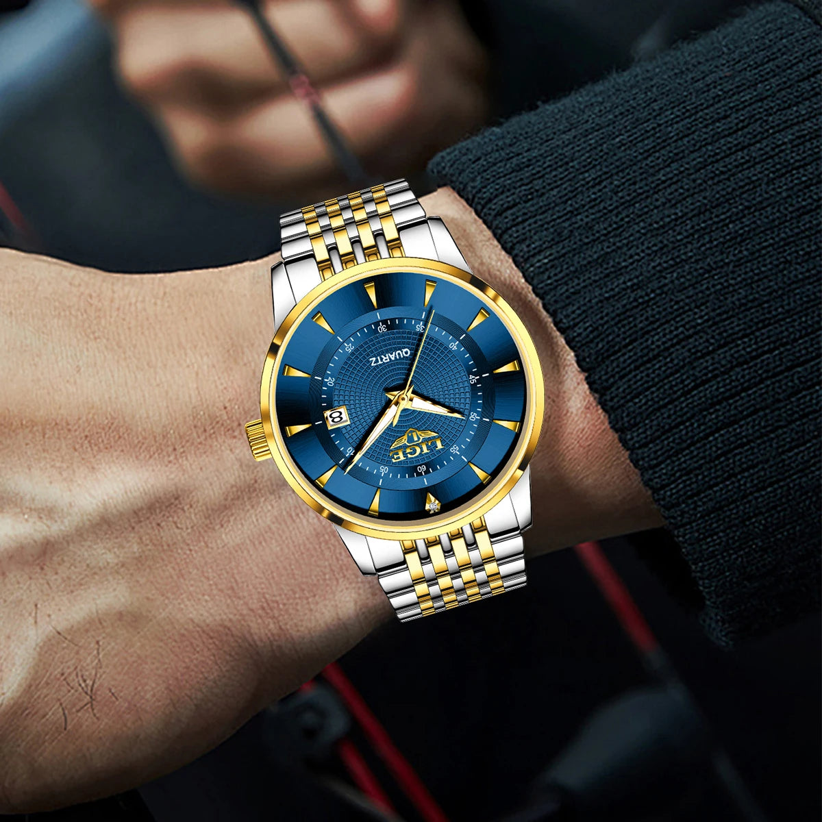 LIGE New 2026 Luxury Man Watch Waterproof Stainless Steel Luminous Date Watch Fashion Simple Casual Man’s Quartz Watches Box