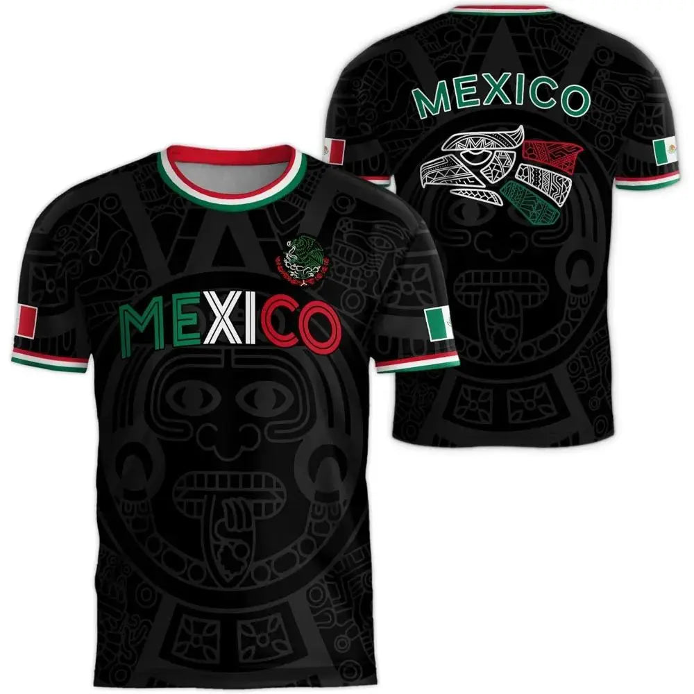 2026 Mexico National Flag Print T Shirt Men women 3D Eagle Pattern Short Sleeve Tees Outdoor Football Sports Clothes Casual Tops