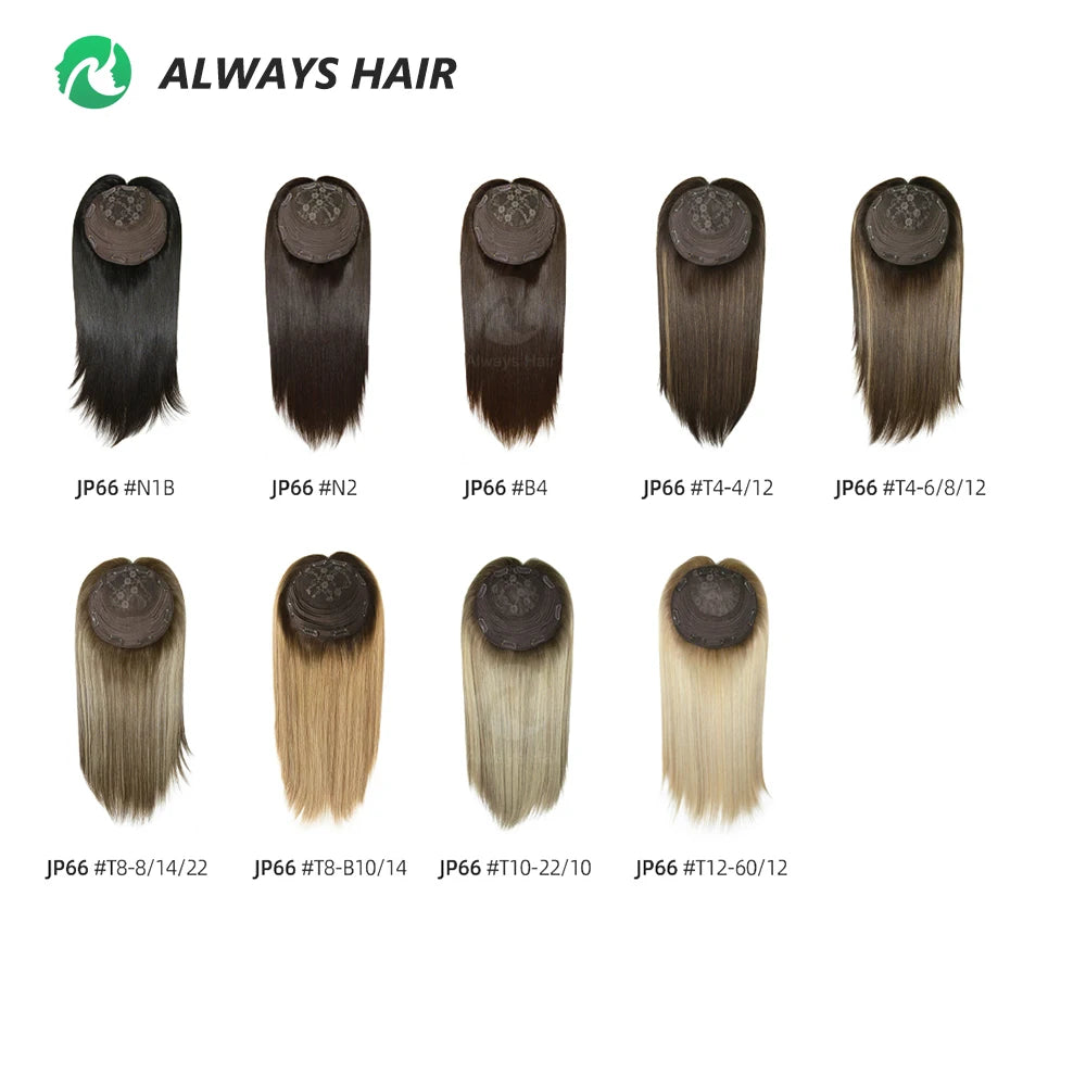 14 Inches Mogolian Cuticle Remy Hair Topper Silky Straight 8x8” Jewish Kosher Human Hairpieces Topper Free Style 120% Density