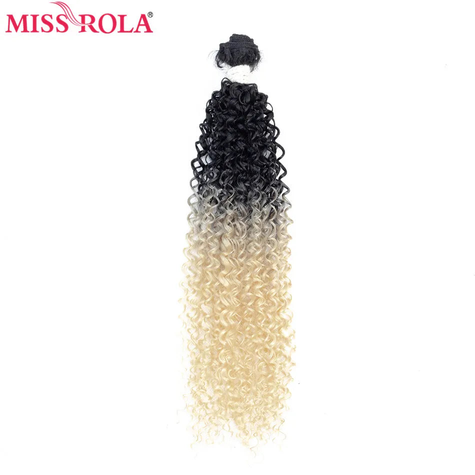 Miss Rola Ombre Hair Bundles Synthetic Kinky Curly Hair Extensions Sew In Hair Weaves 18-22 inch 6pcs/Pack 200g Hair Wefts