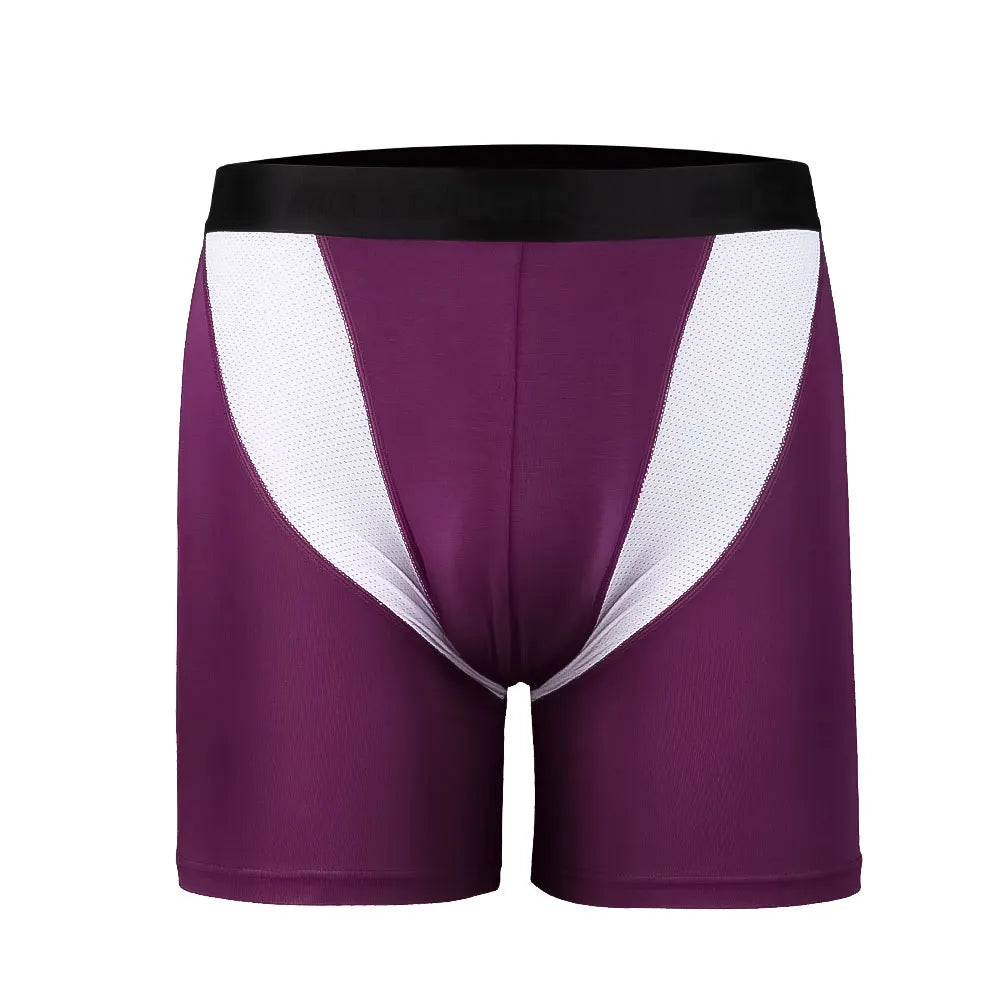 Sports underwear men's anti-wear leg Modal professional running fitness tight body long leg quick dry plus long boxers