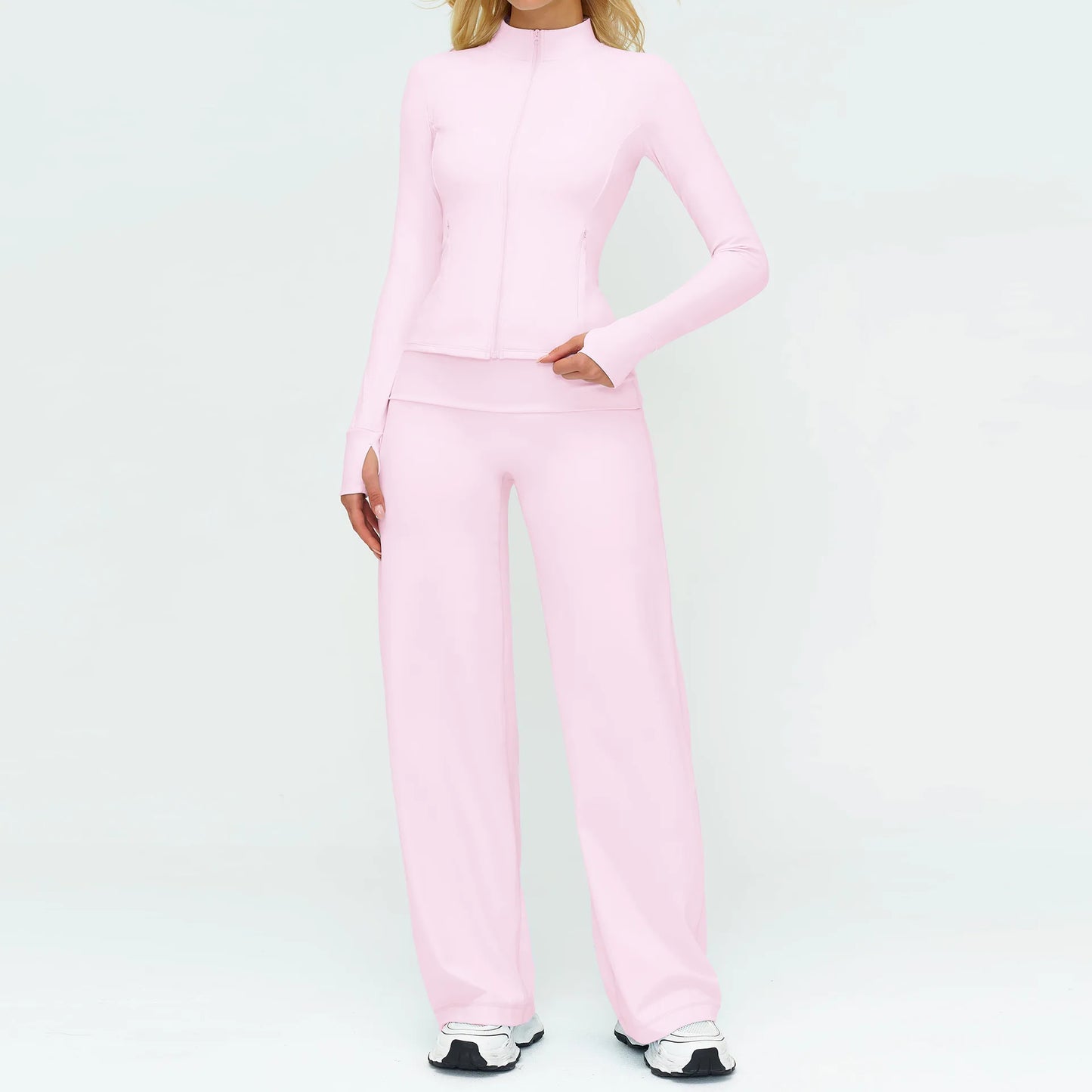 BIANHUI Women's Tracksuit Yoga Set Loose Casual Women Outdoor Sports Long Sleeve 2/3 Piece Set Sportswear Woman Gym Clothes