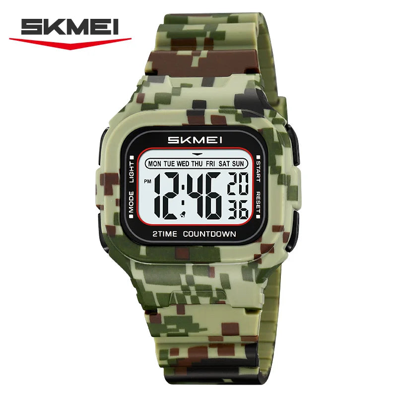 SKMEI 2343 Military Digital Watch Sports Shockproof Waterproof Multi Functional Men's Watch LED Display Alarm Clock Reloj Hombre