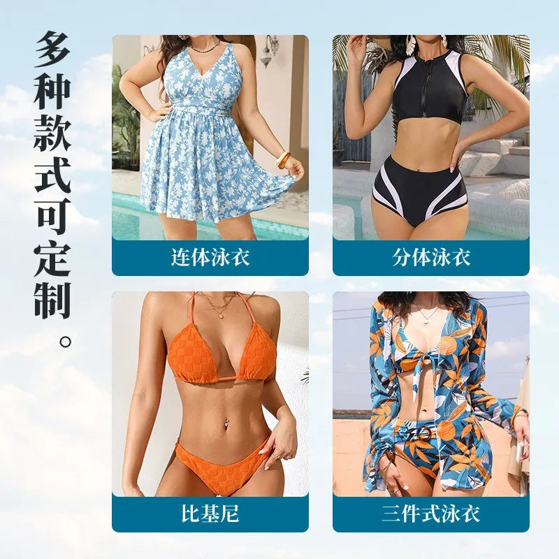 Woman Tankini Swimsuit Sleeveless Swimwear Plus Size High Waist Bathing Suit Ruffled Skirt Solid Black Swimsuit Two Tummy