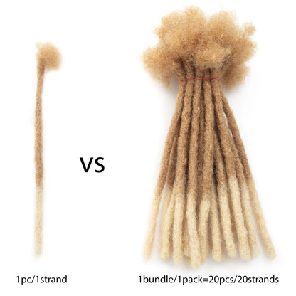 20strands/pack 0.6cm Thickness Tip Blonde 100% Real Human Hair Dread Lock Extensions Full Handmade Permanent Extension Bundles