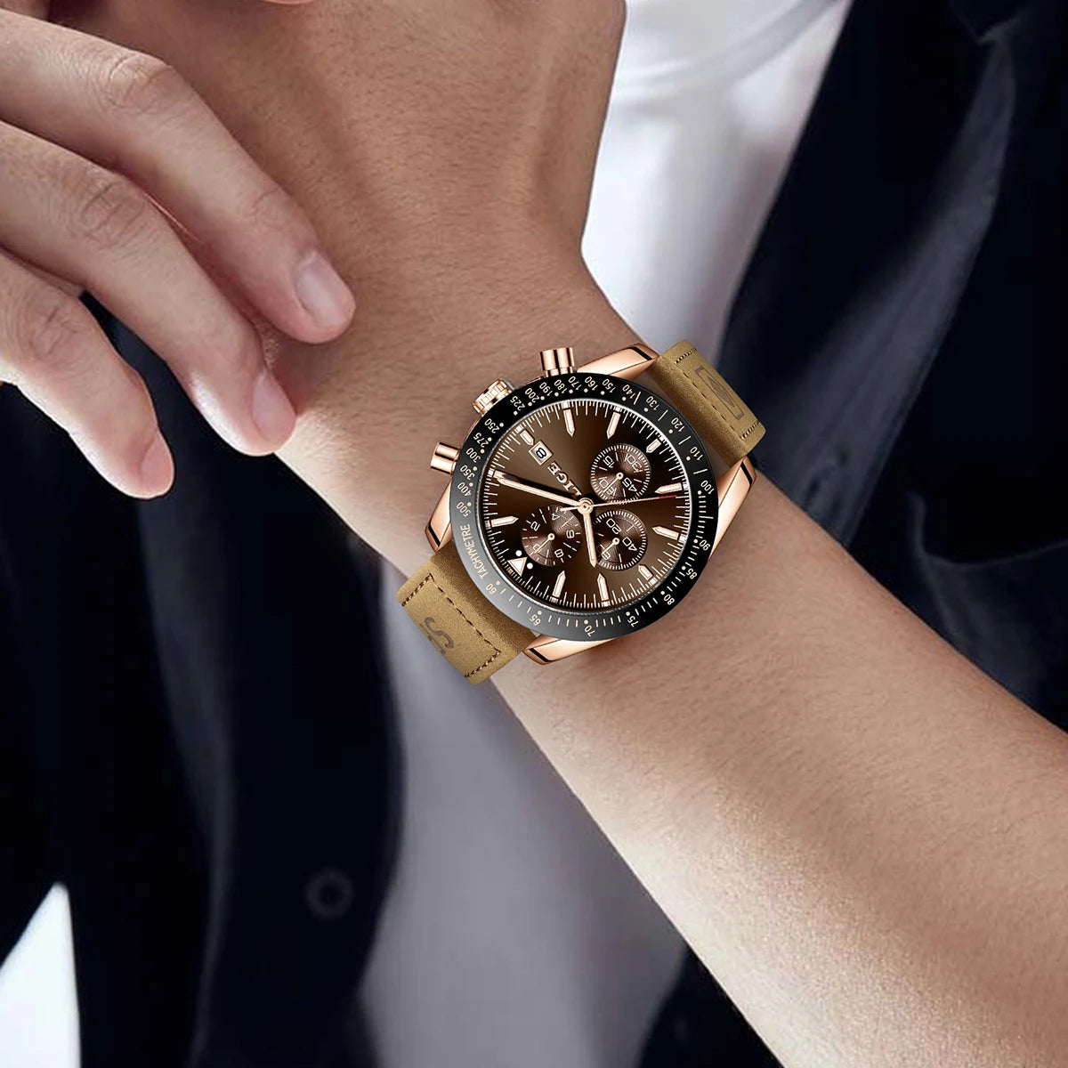 LIGE Retro Fashion Outdoor Quartz Man Watch Military Classic Clocks Casual Sports Leather Belt Waterproof Auto Date Watches Male