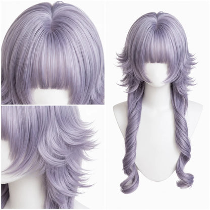 Lavender Purple High Level Comes with Anti Stiff Jellyfish Head and bangs Daily Top Synthetic Full Head Set