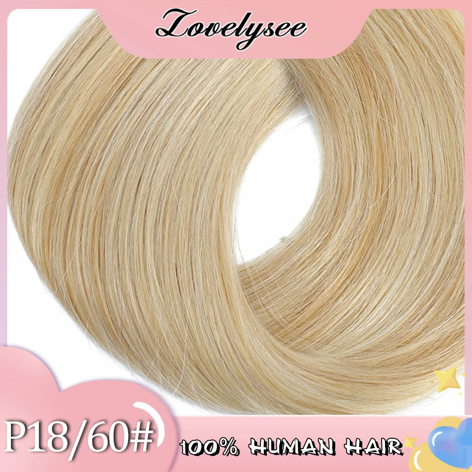 Lovelysee 3/4 Half Wig Human Hair With Clip in Hair Extensions Silky Straight Remy Hair Brown Color Soft 150% 180% Wig For Women
