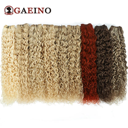 Water Wave Human Hair Weft Extension Dirty Blonde Curly Hair Sew In Weft Hair Extensions Double Weft Remy Hair Wet And Wavy 100G