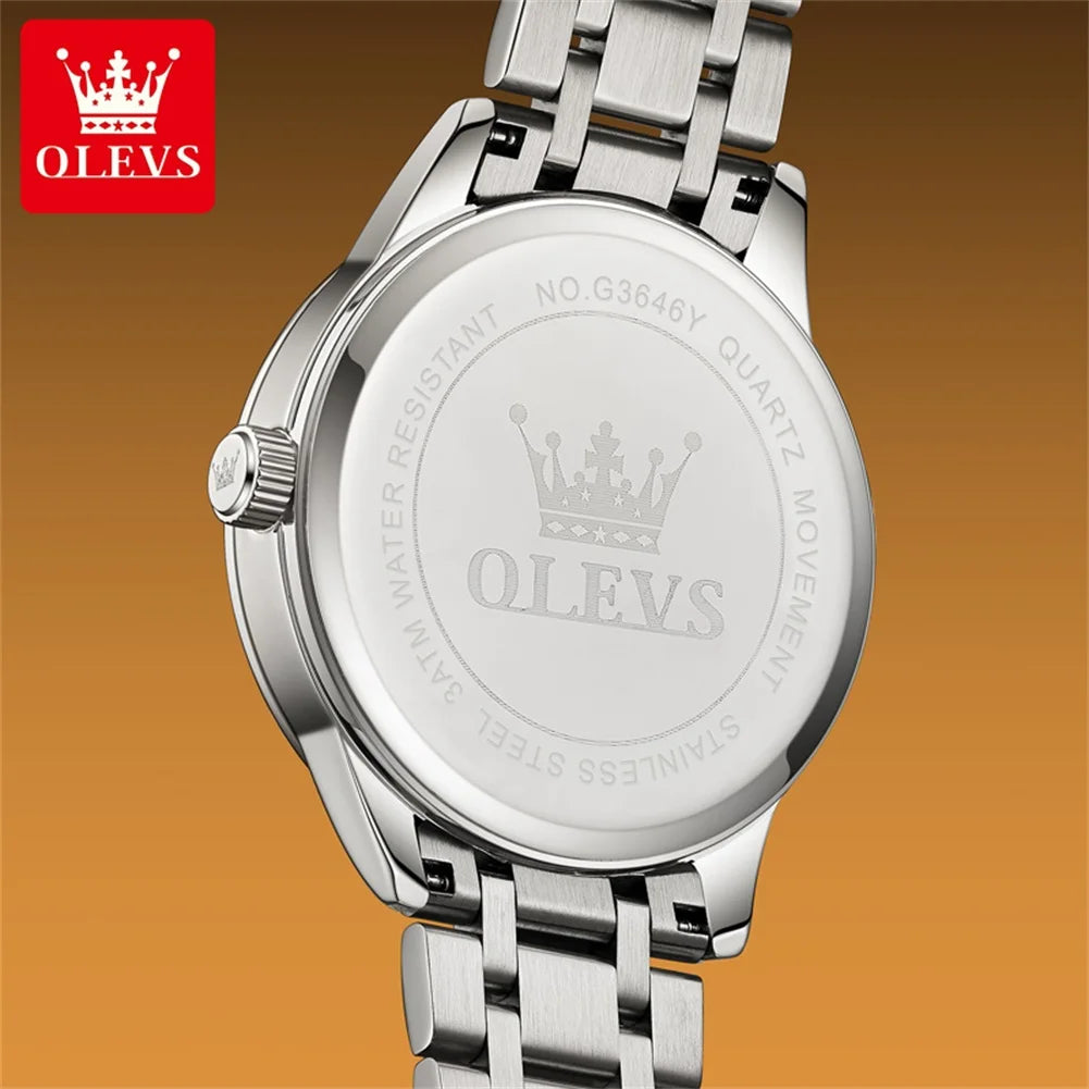 OLEVS Moon Phase men's watches calendar 30m waterproof quartz watch for man fashion minimalist Original wristwatch brand watch