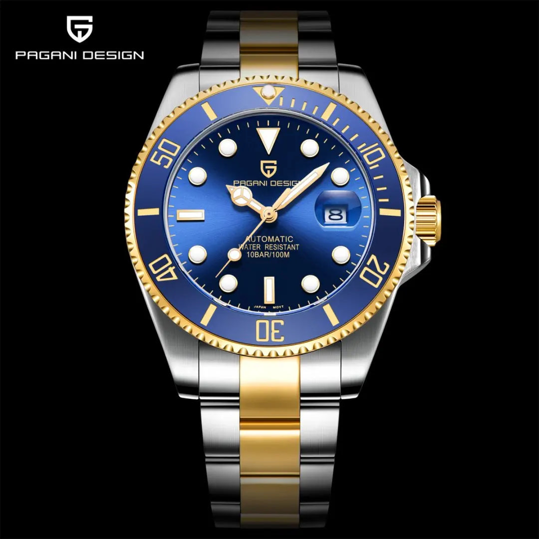 PAGANI DESIGN Luxury Men's Automatic Watch Sapphire Glass Diving Machinery Watch Men's Stainless Steel Business Watch Gift Box