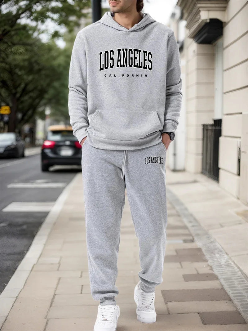 Spring Fall Sportswear Mens Tracksuit Casual Hooded Sweatshirts Outdoors Sports Jogging Clothes Street Single Item Hoodies Pants