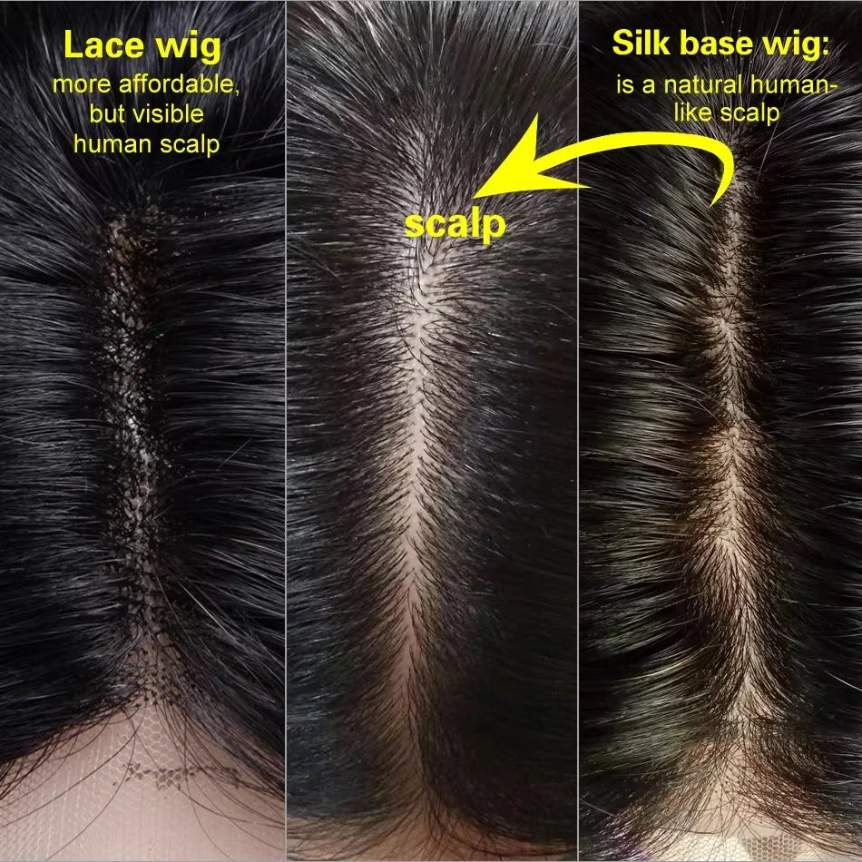 Human Hair Topper Silk Base Great Coverage for Thinning Hair or Hair Loss 9x13cm Silk Top Hair Topper with Clips Breathable