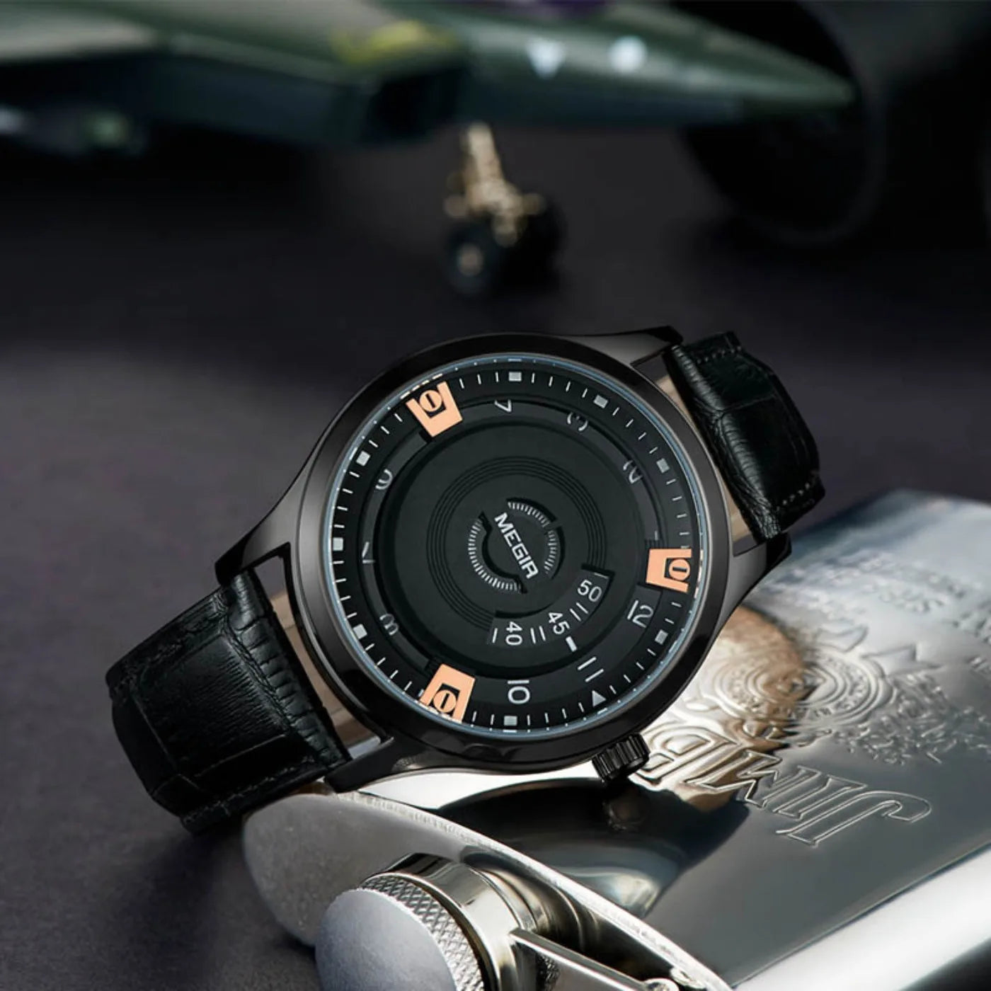MEGIR Men Watches Luxury Leather Strap Sport Military Watch Male Clock Waterproof Casual Quartz Wristwatch Reloj Hombre 1067