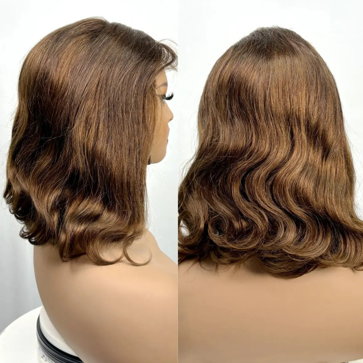 250% Density Colored Body Wave Human Hair Wigs 12inch 12A 100% Human Hair 4x4 Transparent Lace Closure Wavy Hair Wigs for Women