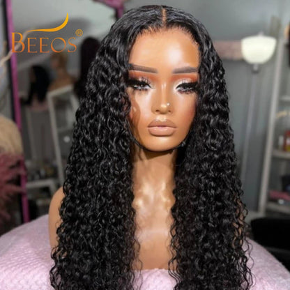Water Wave Wig 100% Human Hair Wig 7x6 Drawstring Glueless Wigs Curly Wigs Deep Part Silklike HD Lace Wigs Brazilian Remy Hair