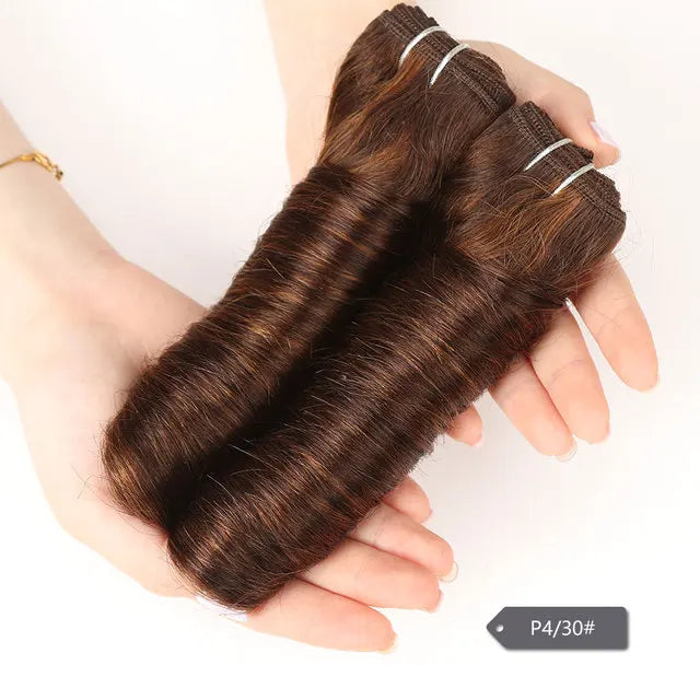 Sleek Double Drawn Loose Wave Color P4/27 P6/27 P1B/30 P4/30 Brazilian Remy Human Hair Bundles 1Pcs Hollywood Wave Hair Bundles
