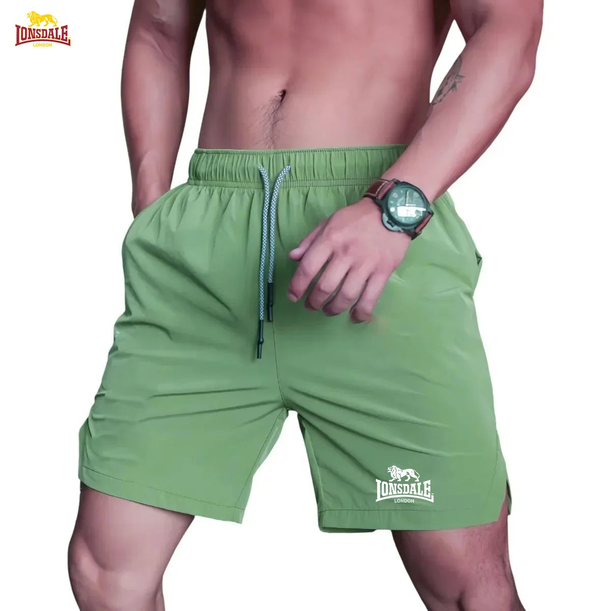 LONSDALE quick-drying and fast-drying summer shorts, men's casual sports shorts, breathable beach pants, suitable for fitness an