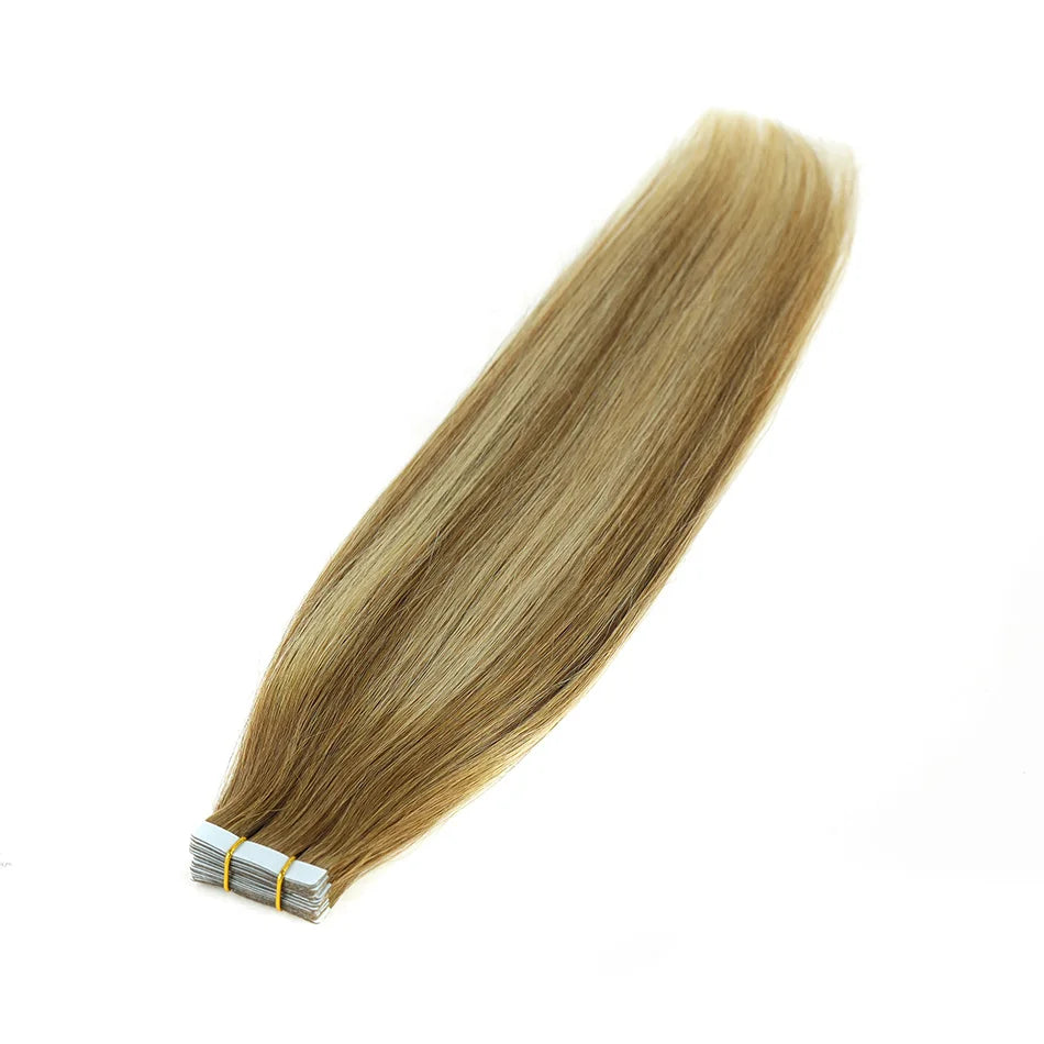 BHF Tape In Hair Extensions Human Hair 20pcs/Pack European Remy Straight Invisible Tape Ins Adhensive 100% Human Hair For Salon