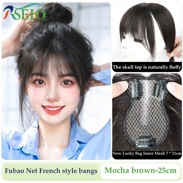 RSEIO Hair Toppers 7x11cm Women Topper Hair Natural Hair Wig 100% Human Hair Clip In Hair Extension For Women