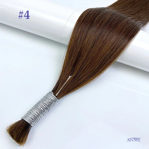 JSNME Bulk Human Hair Extensions 100% Real Human Hair Extension Straight 50g Black Brown Blonde 613 Color For Salon 14"-26" Inch