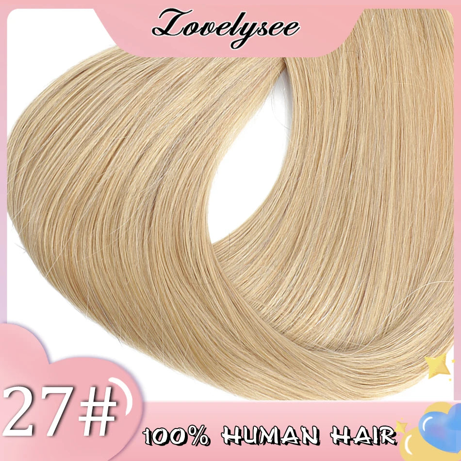 Lovelysee 3/4 Half Wig Human Hair With Clip in Hair Extensions Silky Straight Remy Hair Brown Color Soft 150% 180% Wig For Women