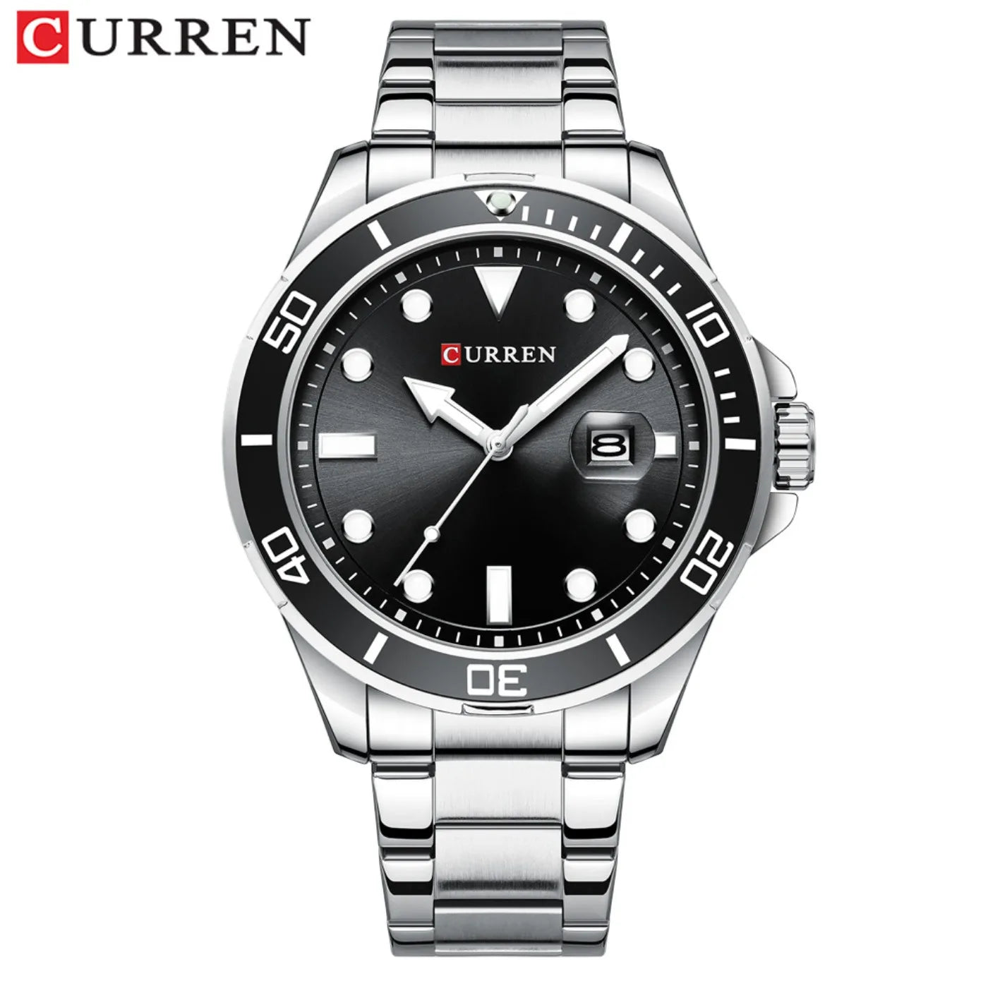 CURREN New Green Water Ghost Series Brand High-end Luxury Watches Automatic Watch Men All Steel Waterproof Quartz Watch Gifts
