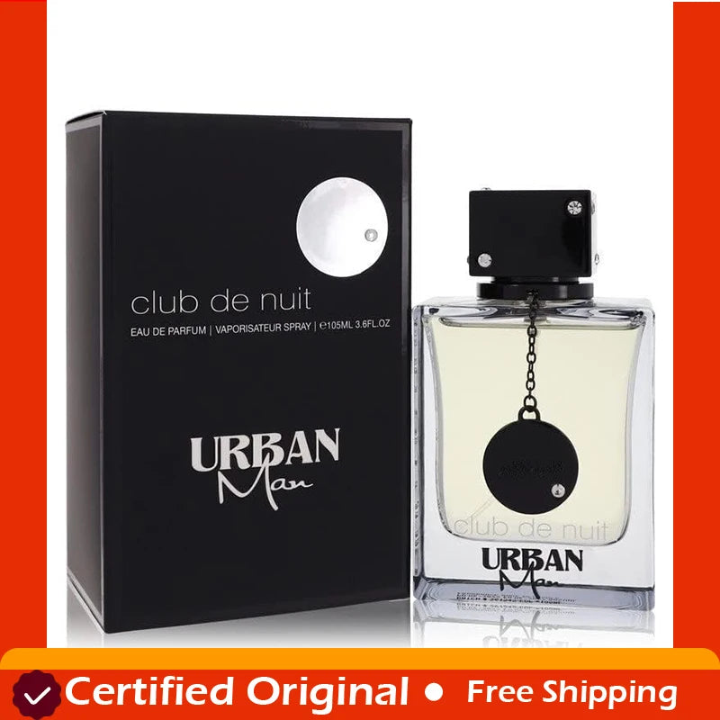 Original Arabic Perfume Armaf Club De Nuit Urban for Man Eau de Parfum Spray 3.6 Ounce long lasting fragrance Cologne Persistence Pheromone Portable Birthday gift