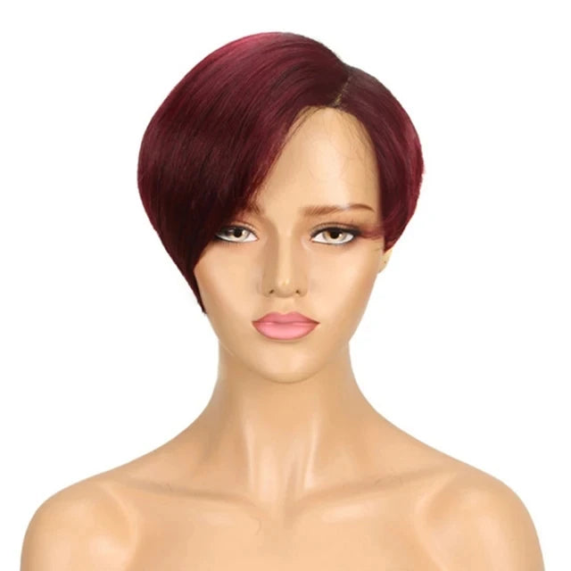Blond 27 Pixie Cut Bob Wigs Lace Front T Part Human Hair Wigs For Nature Black Dark Brazilian 613 Straight Remy Human Hair Wigs