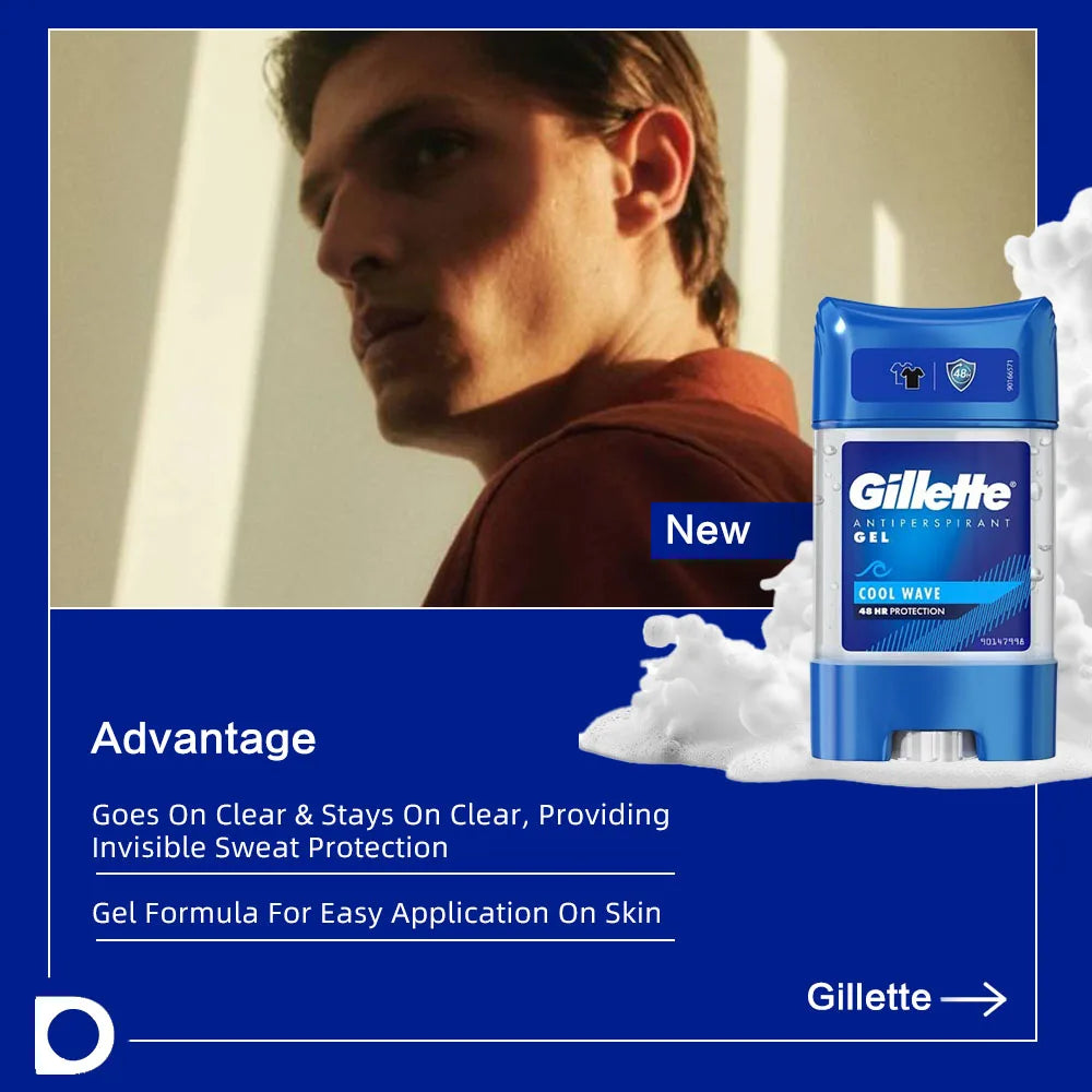 Gillette Clear Gel Cool Wave Anti-perspirant Deodorant 70ml*3 packs/6packs, Sweat & Odour protection, Cool wave