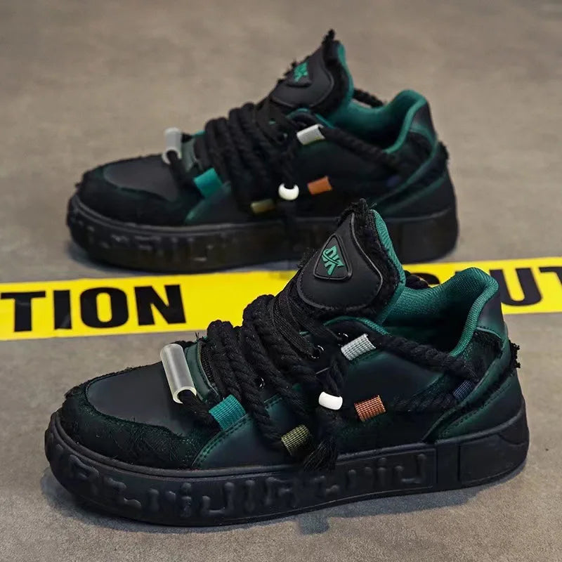 2026 New Thick Sole Trendy Bread Board Shoes for Men, Dreadlocks Design, Comfortable Wear-resistant Casual Sneakers, Multi-color