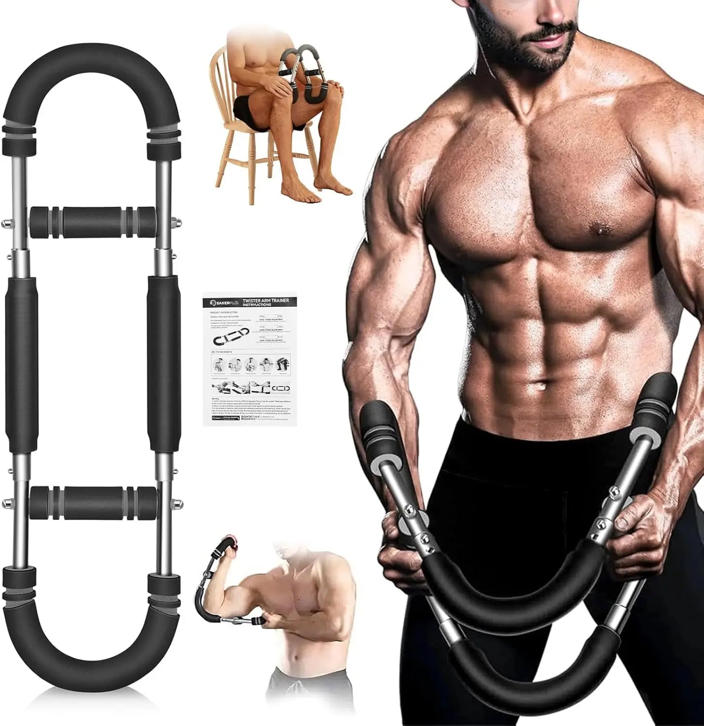 Wrist trainer. Arm trainer for men and women, adjustable resistance chest trainer, 80 lb arm chest trainer upper body trainer