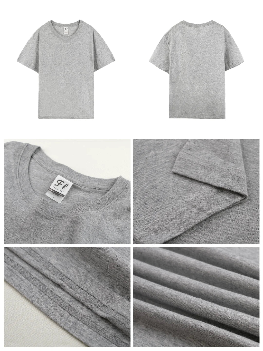 USA Inventory 180g 100% Cotton T-shirt 6oz Weight Plain Blank Tee for Men & Women Fast Delivery