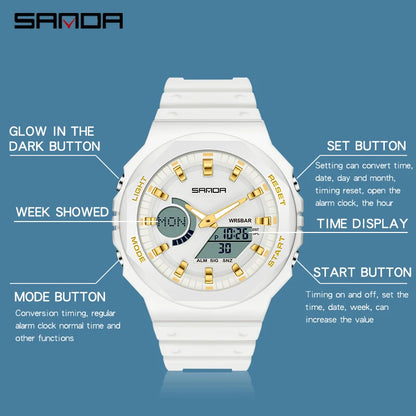 SANDA G style Sports Watches Men Ms LED Digital Watches Military Waterproof Date Electronic Watch Boy Girl Relogio Masculino