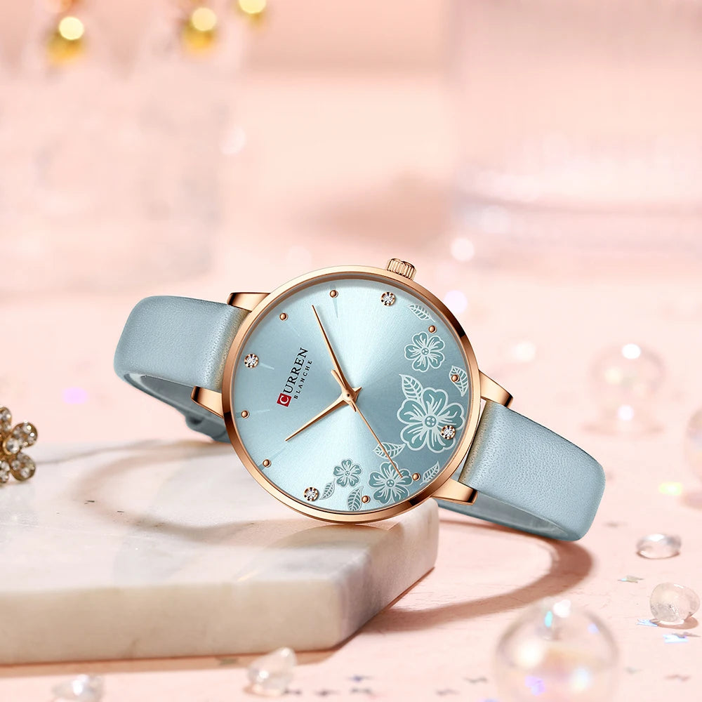CURREN Woman Watch 2020 Luxury Elegant Ladies Quartz Wristwatches with Leather NEW Charming Design Female Clock