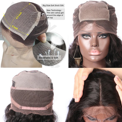 Brown Color Silk Base Full Lac Wig Short Wave Virgin Brazilian Human Hair 5x4.5 Silk Top Full Lace Wigs Pre Plucked