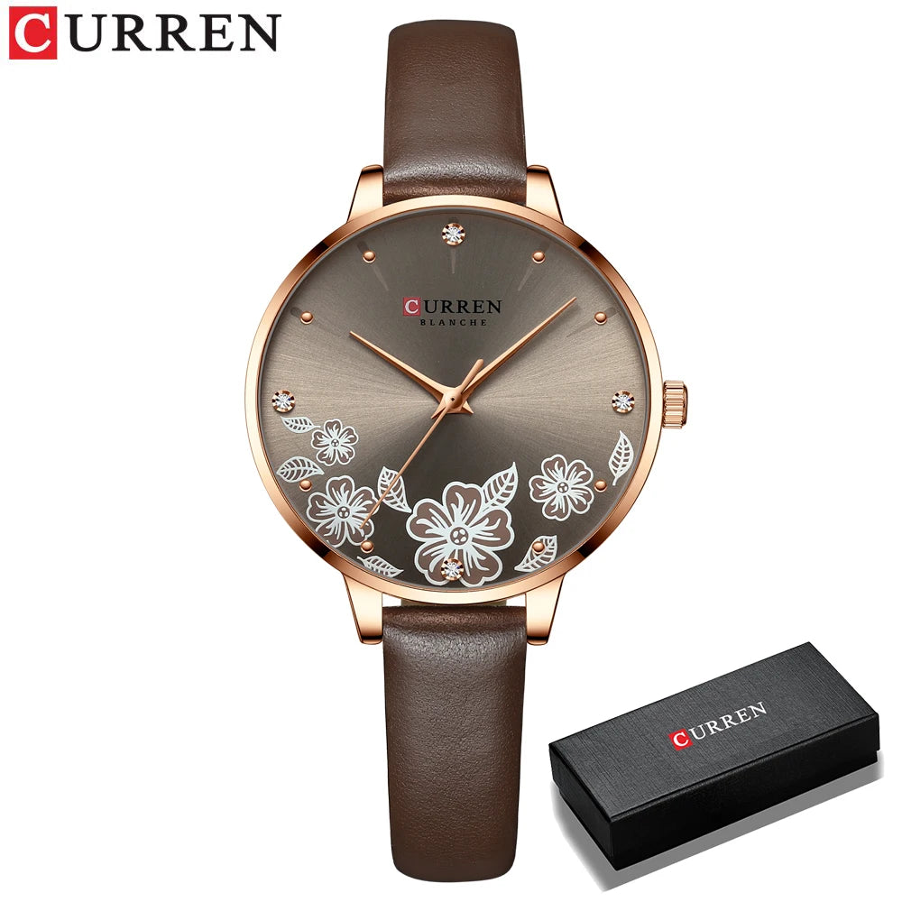 CURREN Woman Watch 2020 Luxury Elegant Ladies Quartz Wristwatches with Leather NEW Charming Design Female Clock