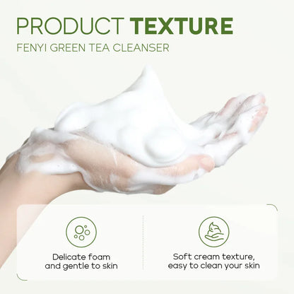 50g Green Tea Facial Cleanser Natural Plants Deep Cleansing Oil-Control Moisturizing Brighten Soften Skin Dense Foam Skin Care
