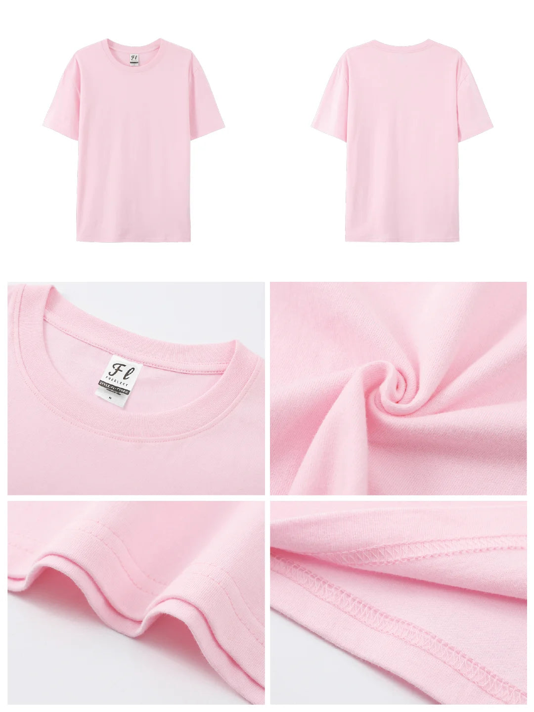 USA Inventory 180g 100% Cotton T-shirt 6oz Weight Plain Blank Tee for Men & Women Fast Delivery