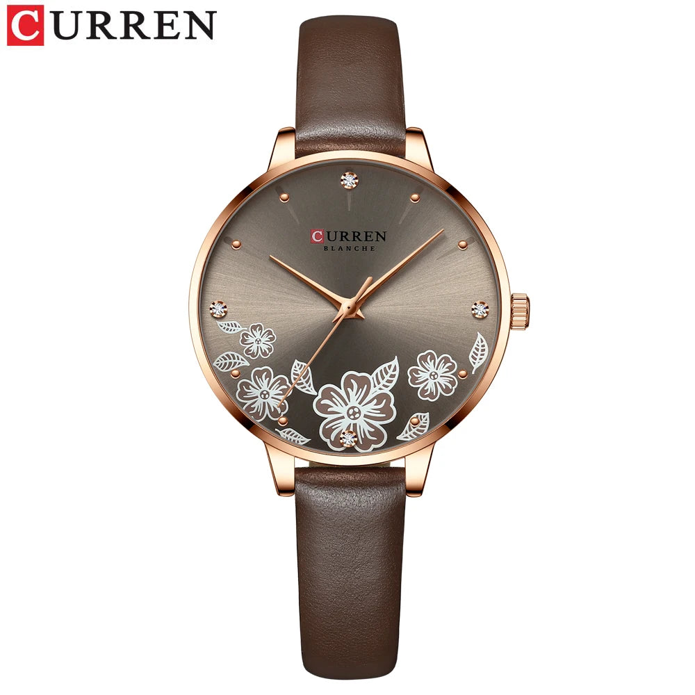 CURREN Woman Watch 2020 Luxury Elegant Ladies Quartz Wristwatches with Leather NEW Charming Design Female Clock