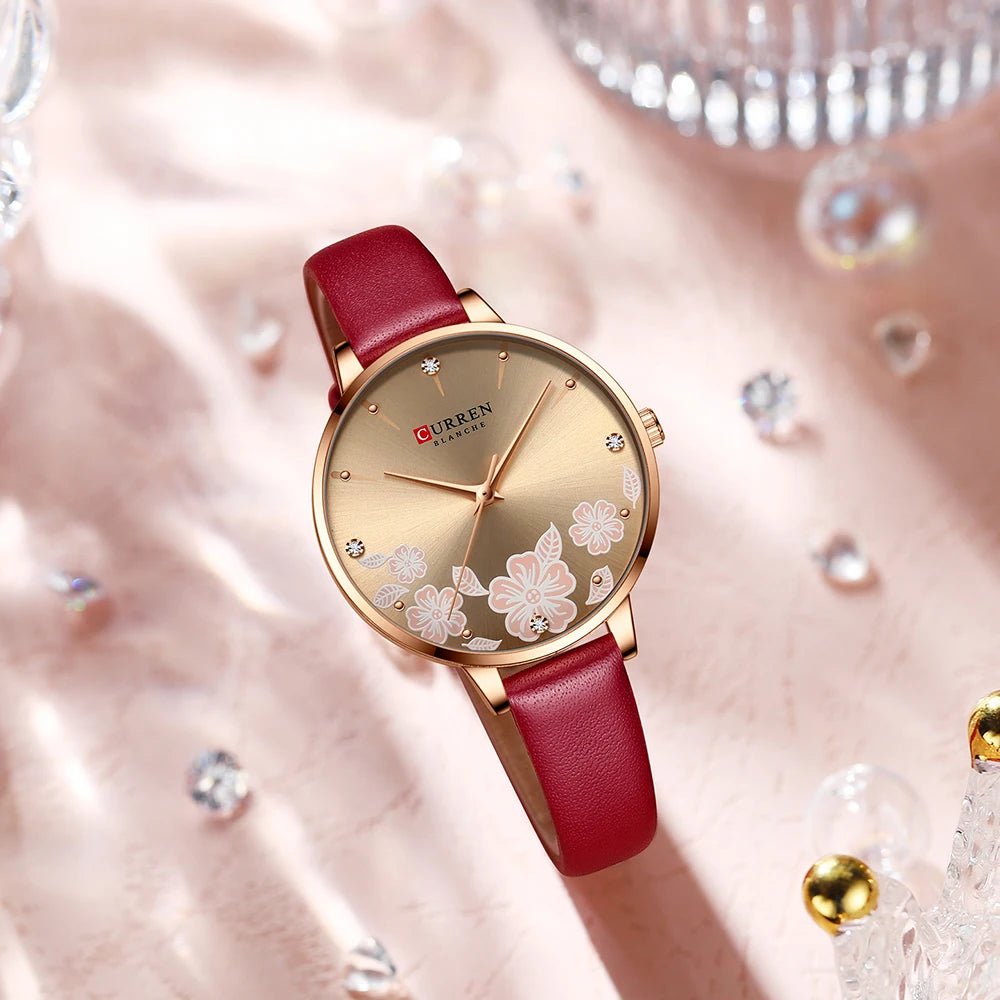 CURREN Woman Watch 2020 Luxury Elegant Ladies Quartz Wristwatches with Leather NEW Charming Design Female Clock