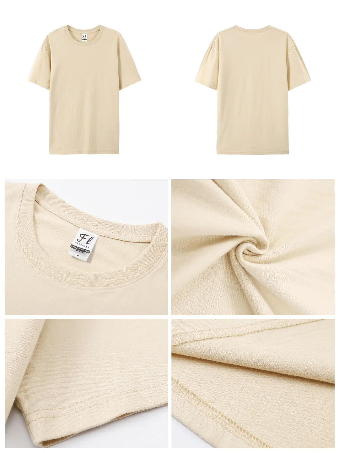 USA Inventory 180g 100% Cotton T-shirt 6oz Weight Plain Blank Tee for Men & Women Fast Delivery