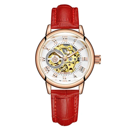 ORKINA Automatic Mechanical Women's Watch Top Brand Luxury Fashion Casual Leather or Stainless Steel Band Lady Dress Wristwatch