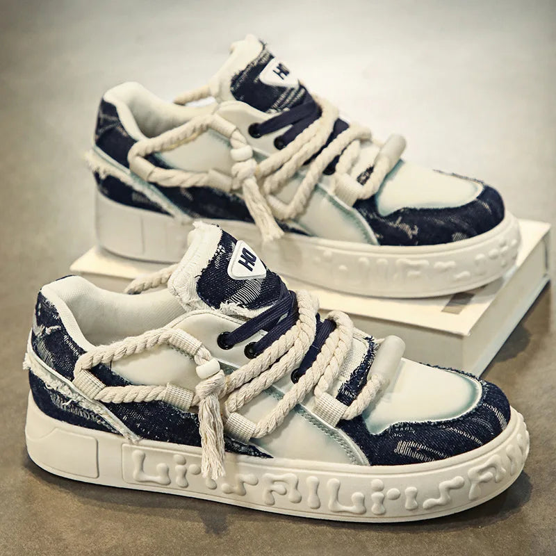 2026 New Thick Sole Trendy Bread Board Shoes for Men, Dreadlocks Design, Comfortable Wear-resistant Casual Sneakers, Multi-color